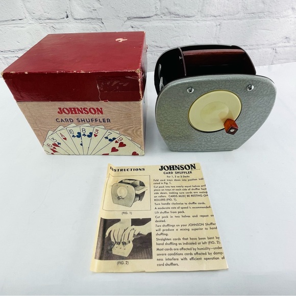 **SOLD** Vintage Nestor Johnson Card Card Shuffler with Lidded Box TESTED WORKS - Picture 1 of 14
